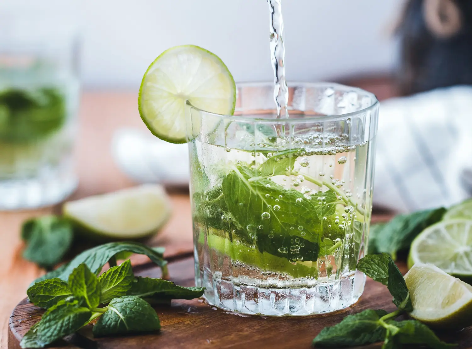 Green Cocktails with Limes